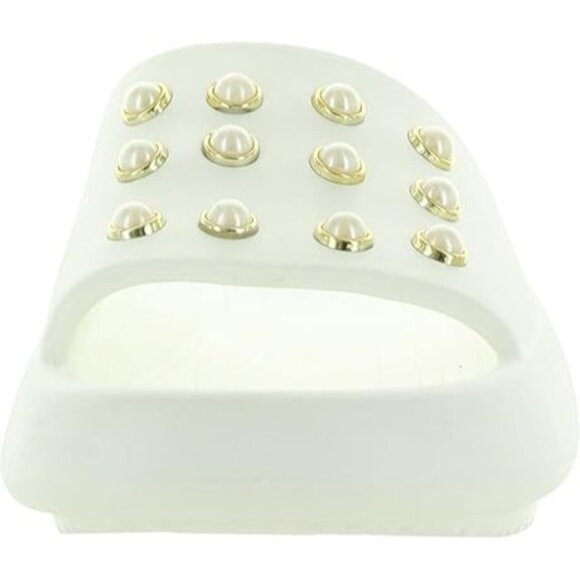 Kenneth Cole Women's Mello EVA Pearl Embellished Slide Sandal White Size 7 - Picture 2 of 6